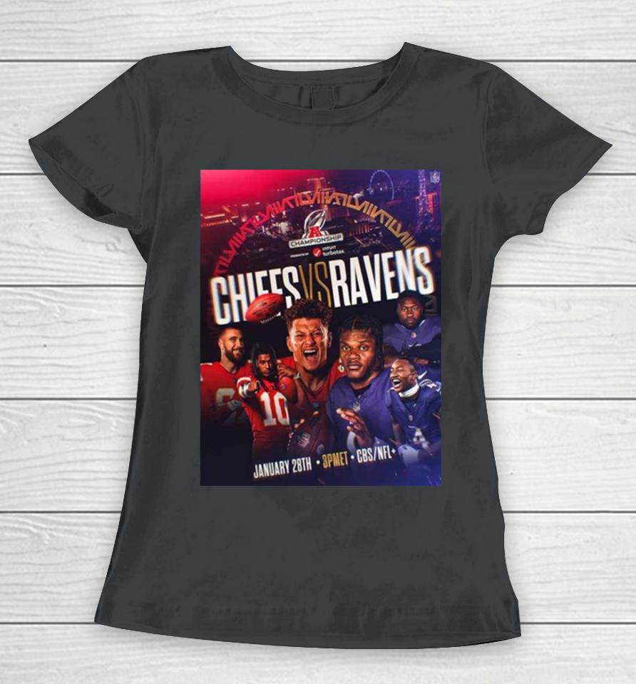 The Afc Championship Is Set Kansas City Chiefs Vs Baltimore Ravens Nfl Playoffs 2023 2024 Women T-Shirt