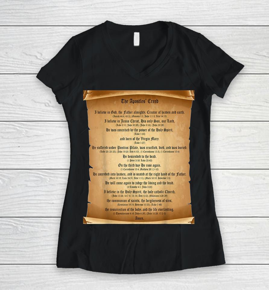 The Apostles' Creed Women V-Neck T-Shirt