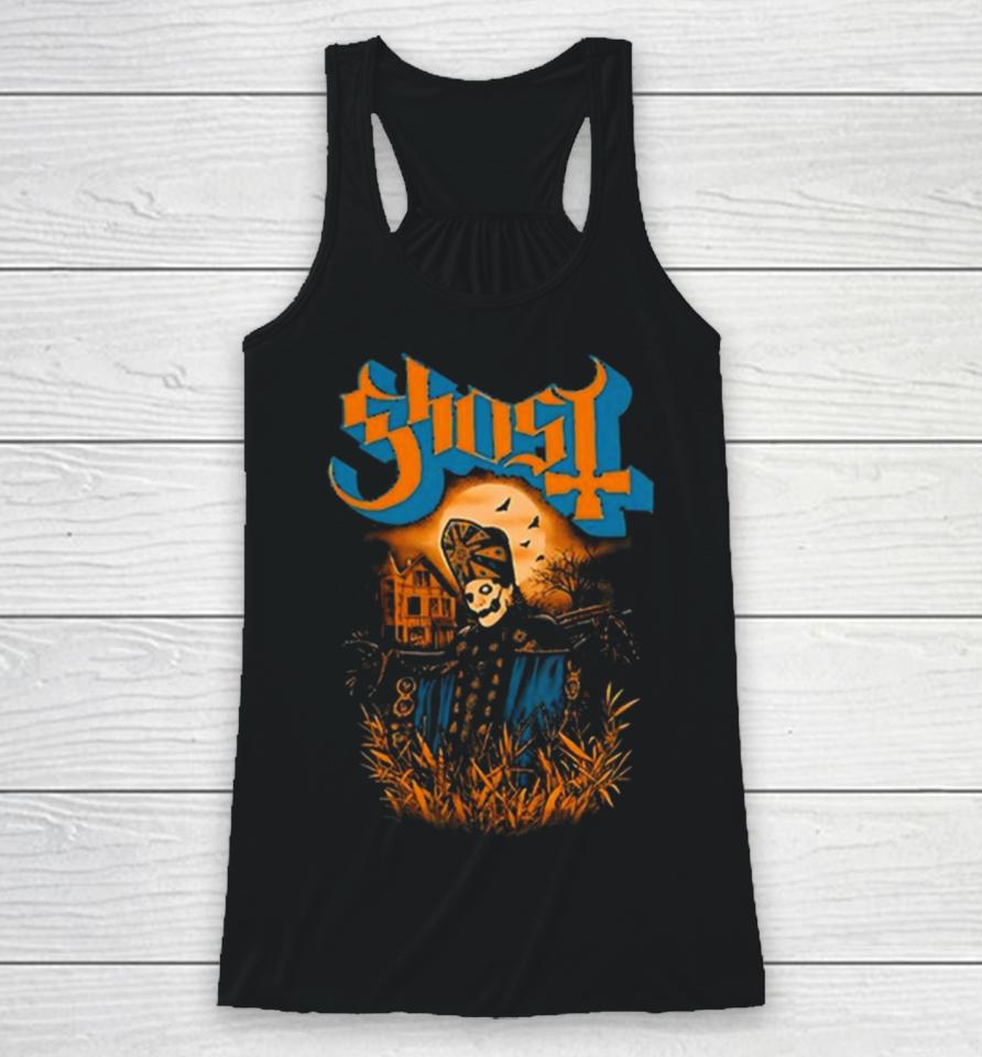 The Band Ghost Scarecrow Halloween 2024 Racerback Tank