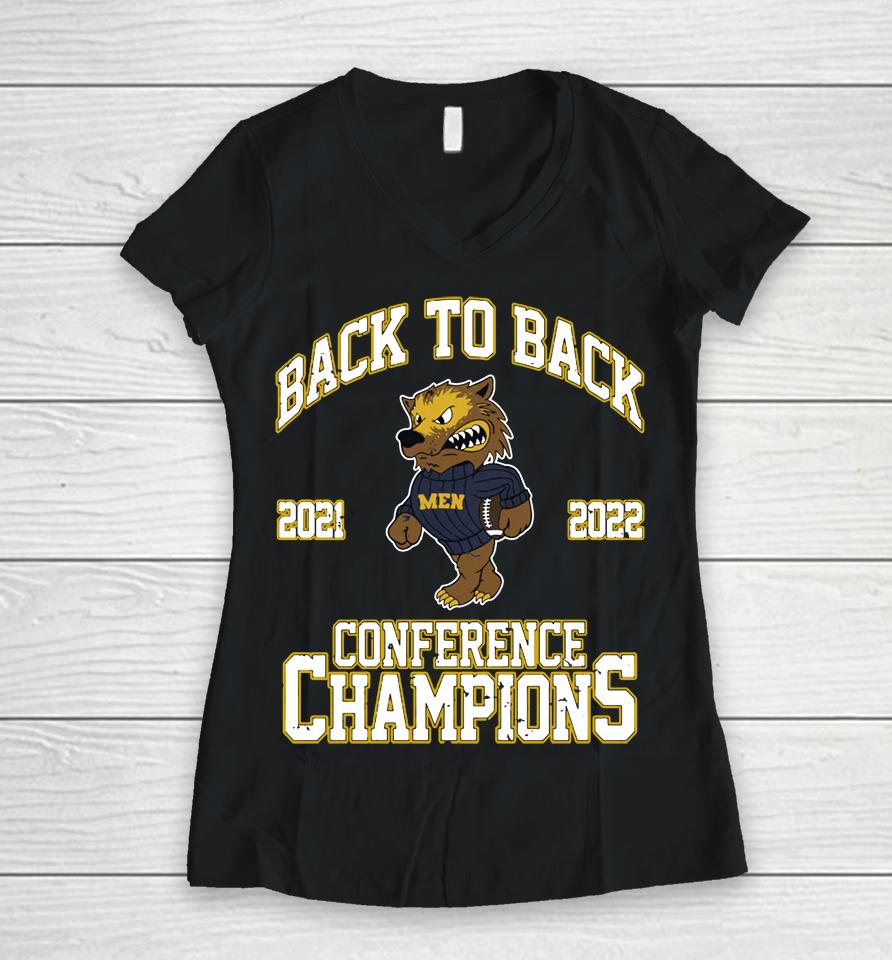 The Barstool Sports Men Back To Back Conference Champions Women V-Neck T-Shirt