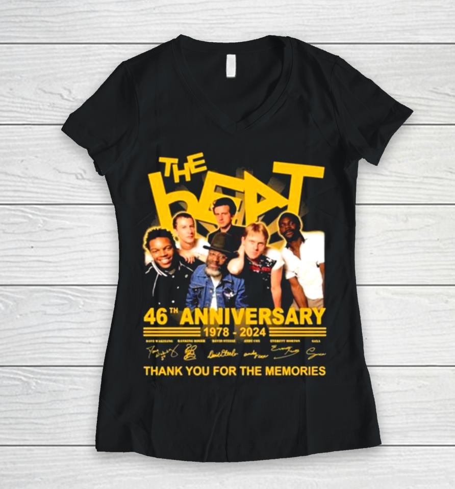 The Beat 46Th Anniversary 1978 2024 Thank You For The Memories Signatures Women V-Neck T-Shirt
