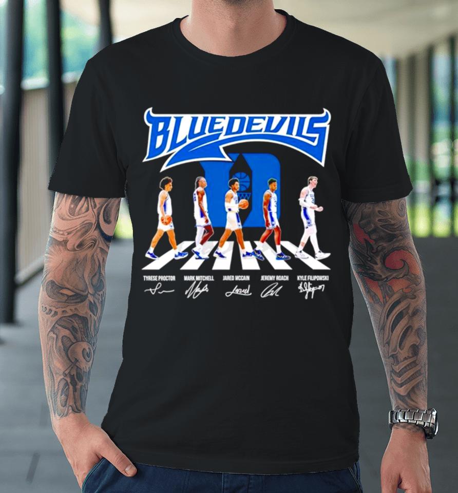 The Blue Devils Basketball Abbey Road Proctor Mitchell Mccain Roach And Filipowski Signatures Premium T-Shirt