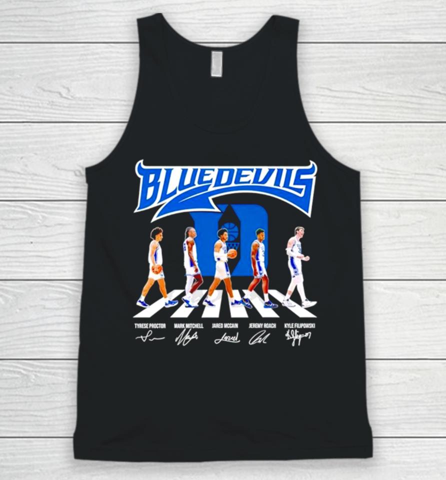 The Blue Devils Basketball Abbey Road Proctor Mitchell Mccain Roach And Filipowski Signatures Unisex Tank Top