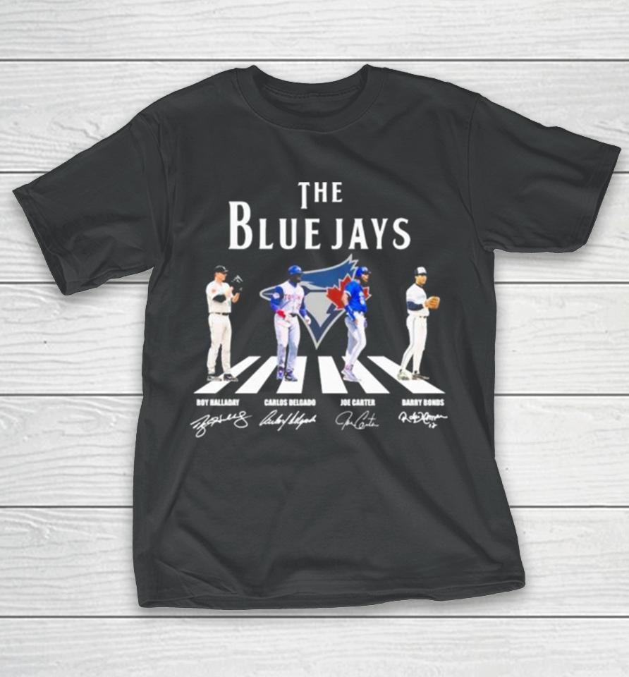 The Blue Jays Abbey Road Roy Halladay Carlos Delgado Joe Carter And Barry Bonds Signatures T-Shirt