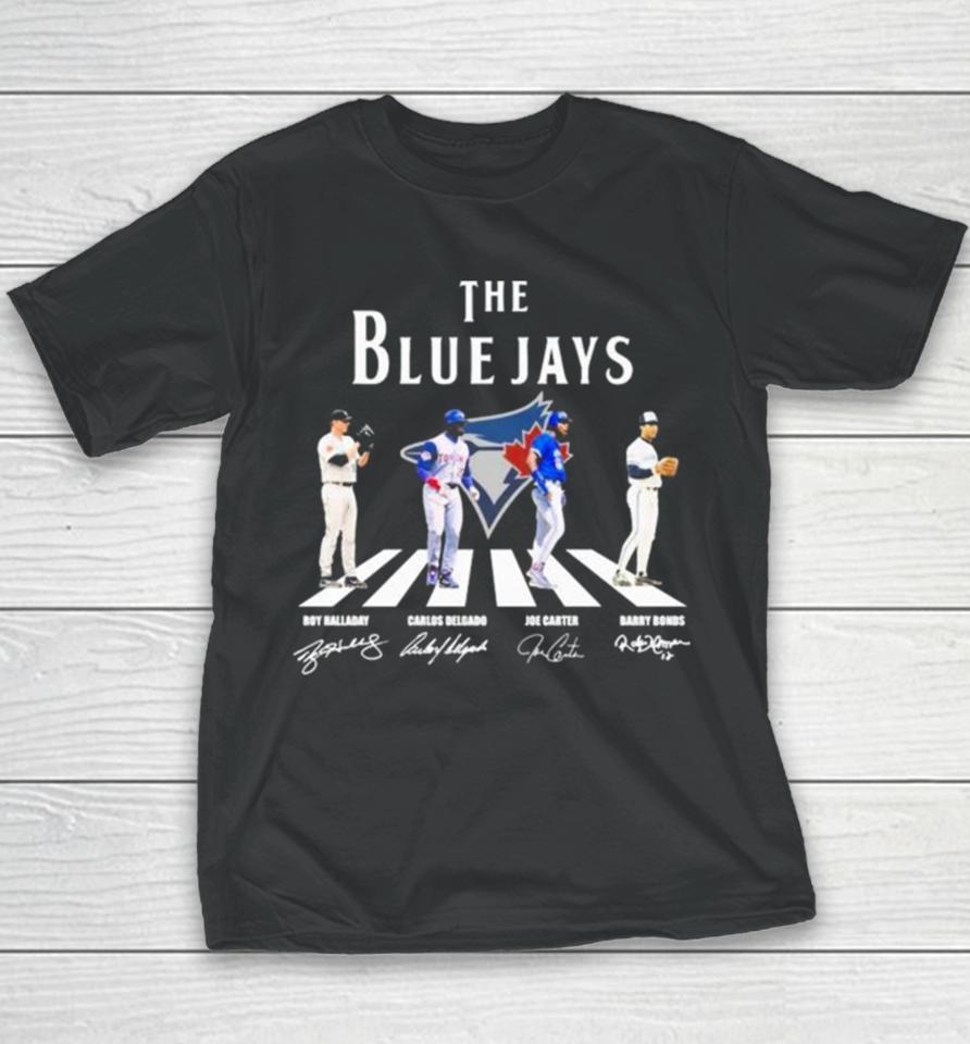 The Blue Jays Abbey Road Roy Halladay Carlos Delgado Joe Carter And Barry Bonds Signatures Youth T-Shirt