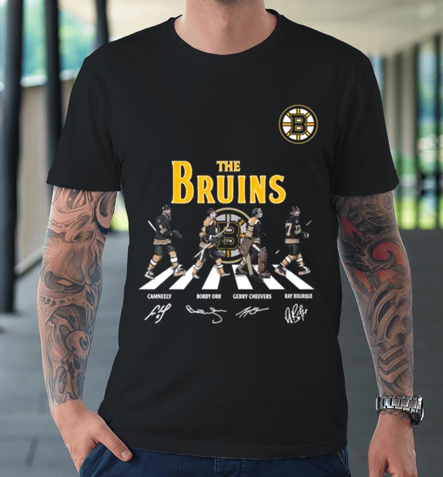 The Boston Bruins Cam Neely Bobby Orr Gerry Cheevers Ray Bourque Abbey Road Signatures 2023 Premium T-Shirt