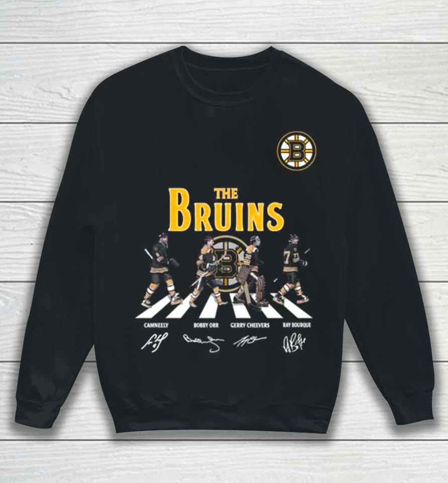 The Boston Bruins Cam Neely Bobby Orr Gerry Cheevers Ray Bourque Abbey Road Signatures 2023 Sweatshirt
