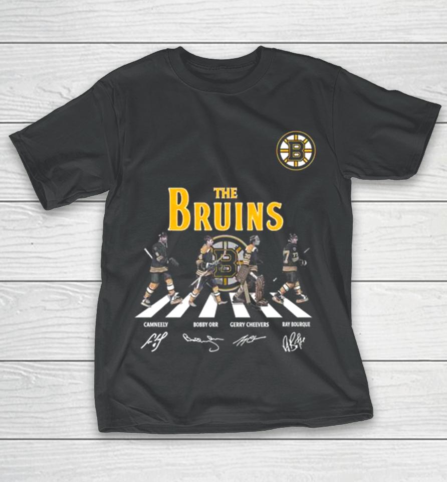 The Boston Bruins Cam Neely Bobby Orr Gerry Cheevers Ray Bourque Abbey Road Signatures 2023 T-Shirt