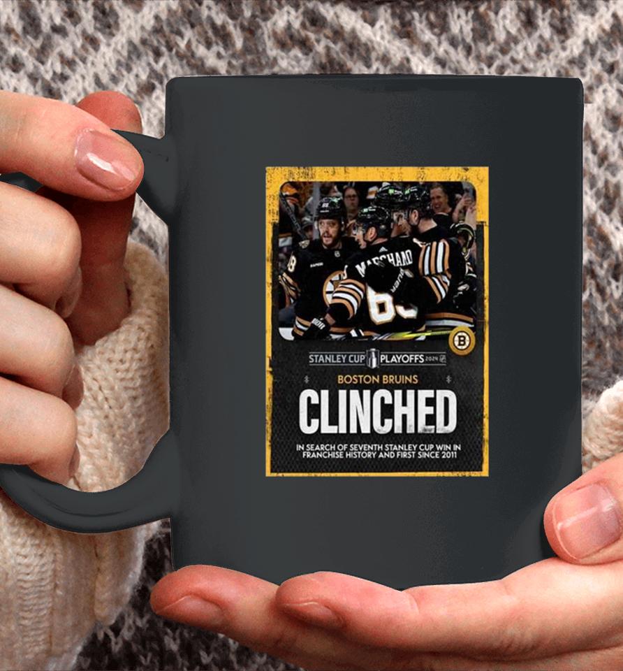 The Boston Bruins Have Clinched A Spot In The Stanley Cup Playoffs 2024 Nhl For The Eighth Straight Year Coffee Mug