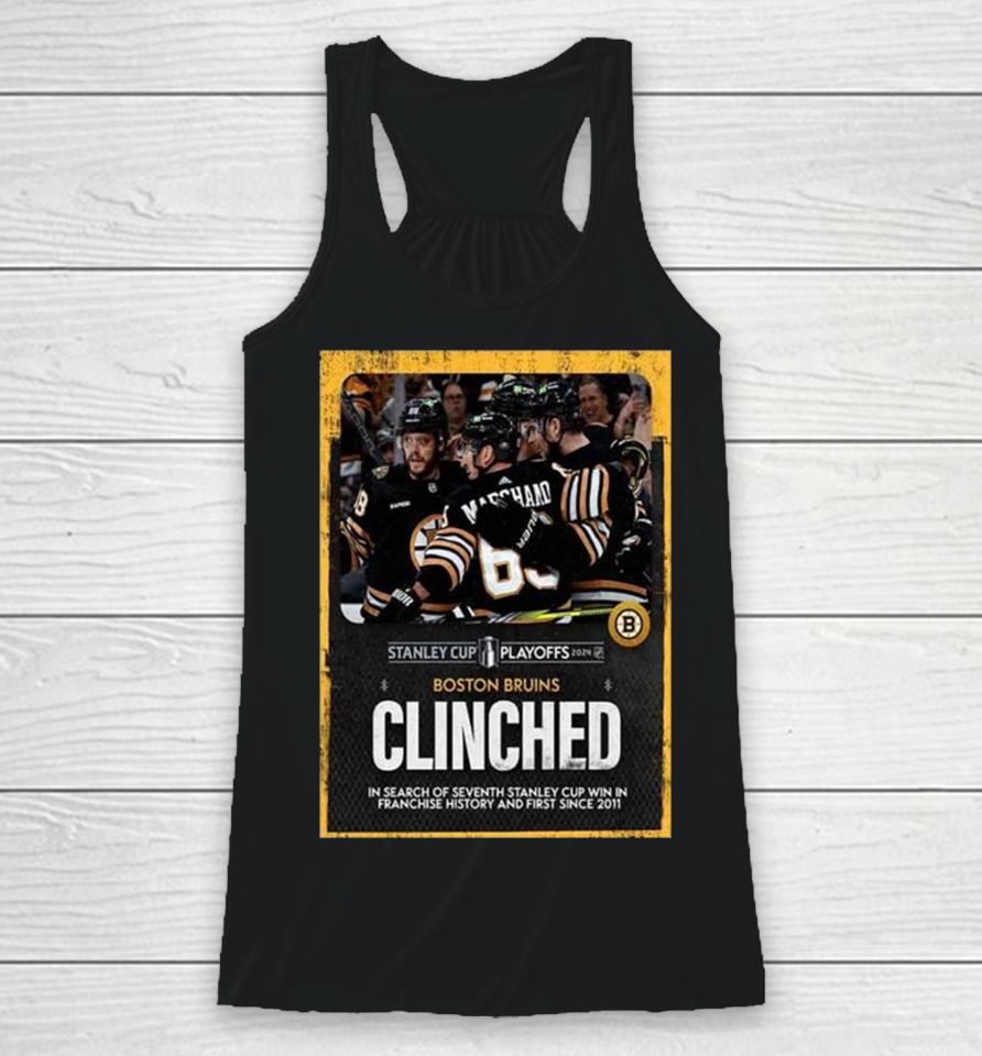 The Boston Bruins Have Clinched A Spot In The Stanley Cup Playoffs 2024 Nhl For The Eighth Straight Year Racerback Tank