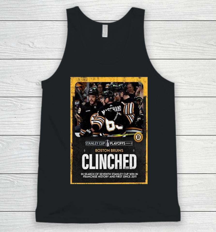 The Boston Bruins Have Clinched A Spot In The Stanley Cup Playoffs 2024 Nhl For The Eighth Straight Year Unisex Tank Top