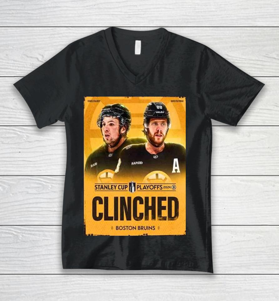 The Boston Bruins Have Secured Their Spot In The Stanley Cup Playoffs 2024 Nhl Unisex V-Neck T-Shirt