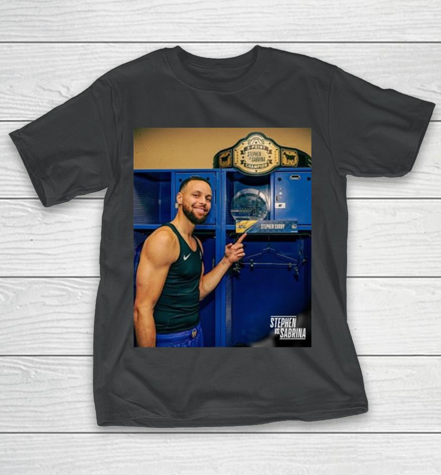 The Champ And His Belt Steph Curry Is The First Ever Winner Of The Nba Vs Wnba 3 Point Challenge T-Shirt