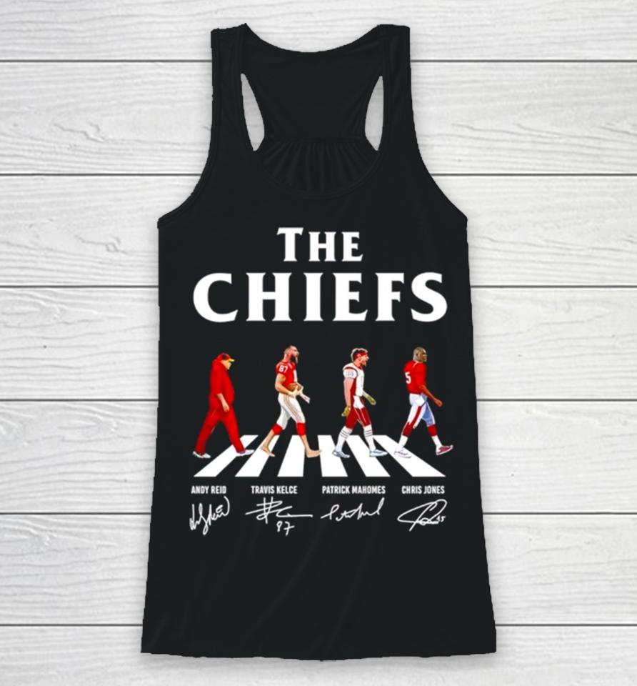 The Chiefs Abbey Road Andy Reid Travis Kelce Patrick Mahomes Signatures Racerback Tank