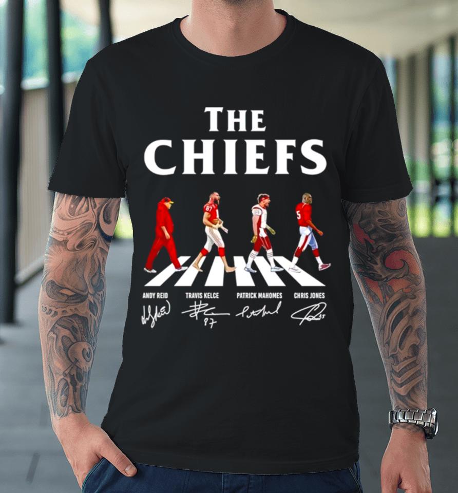 The Chiefs Abbey Road Andy Reid Travis Kelce Patrick Mahomes Signatures Premium T-Shirt