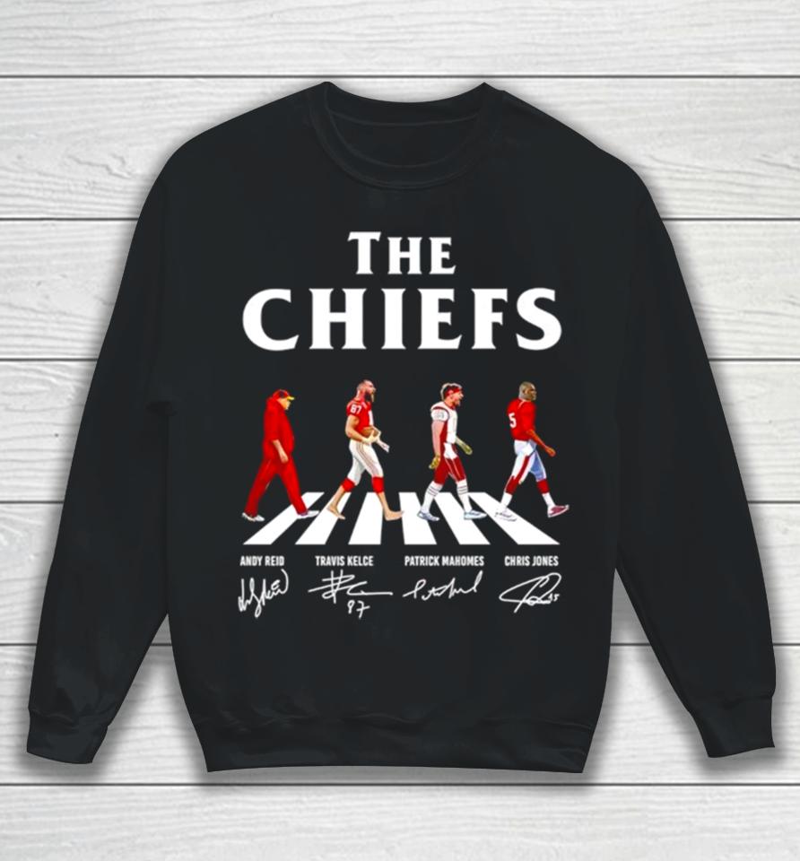 The Chiefs Abbey Road Andy Reid Travis Kelce Patrick Mahomes Signatures Sweatshirt