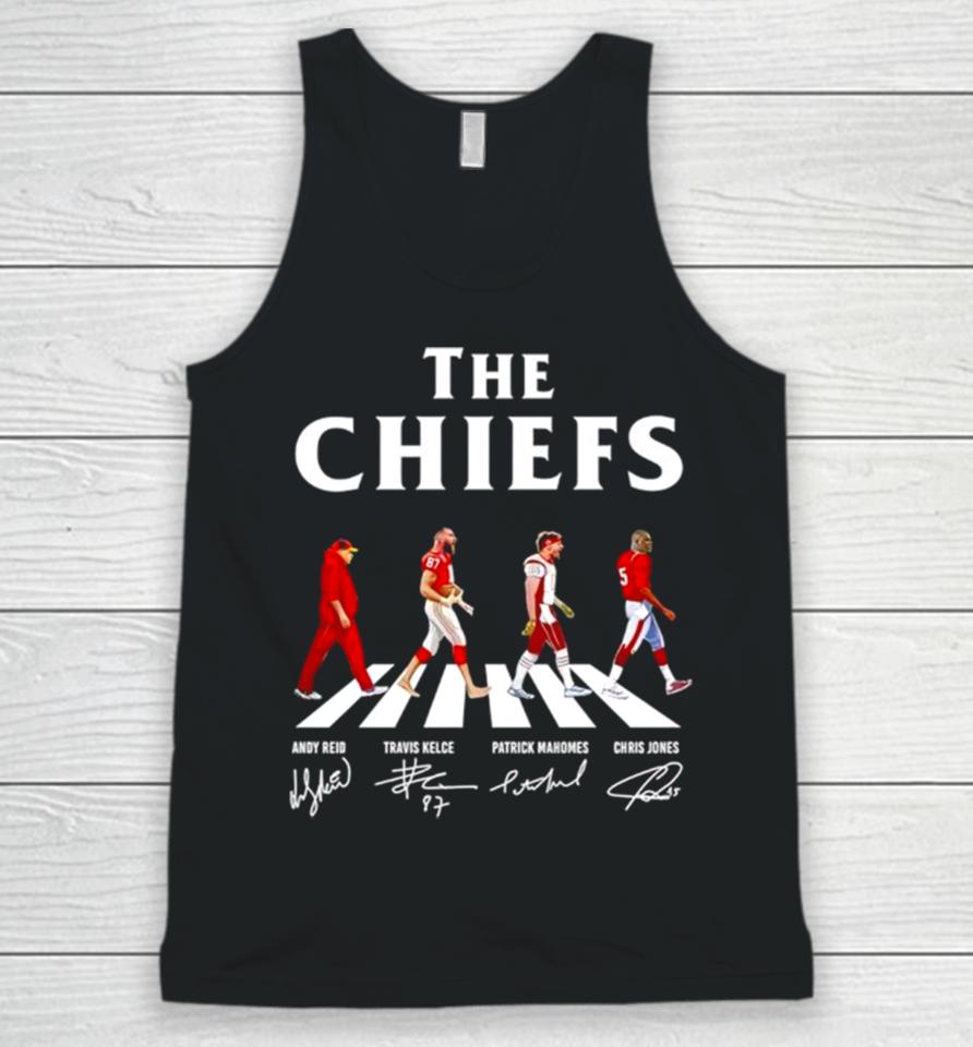 The Chiefs Abbey Road Andy Reid Travis Kelce Patrick Mahomes Signatures Unisex Tank Top