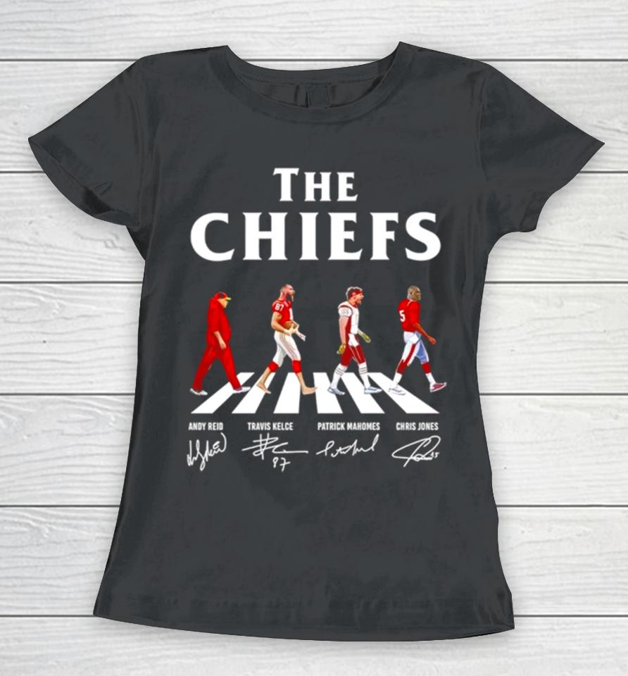 The Chiefs Abbey Road Andy Reid Travis Kelce Patrick Mahomes Signatures Women T-Shirt