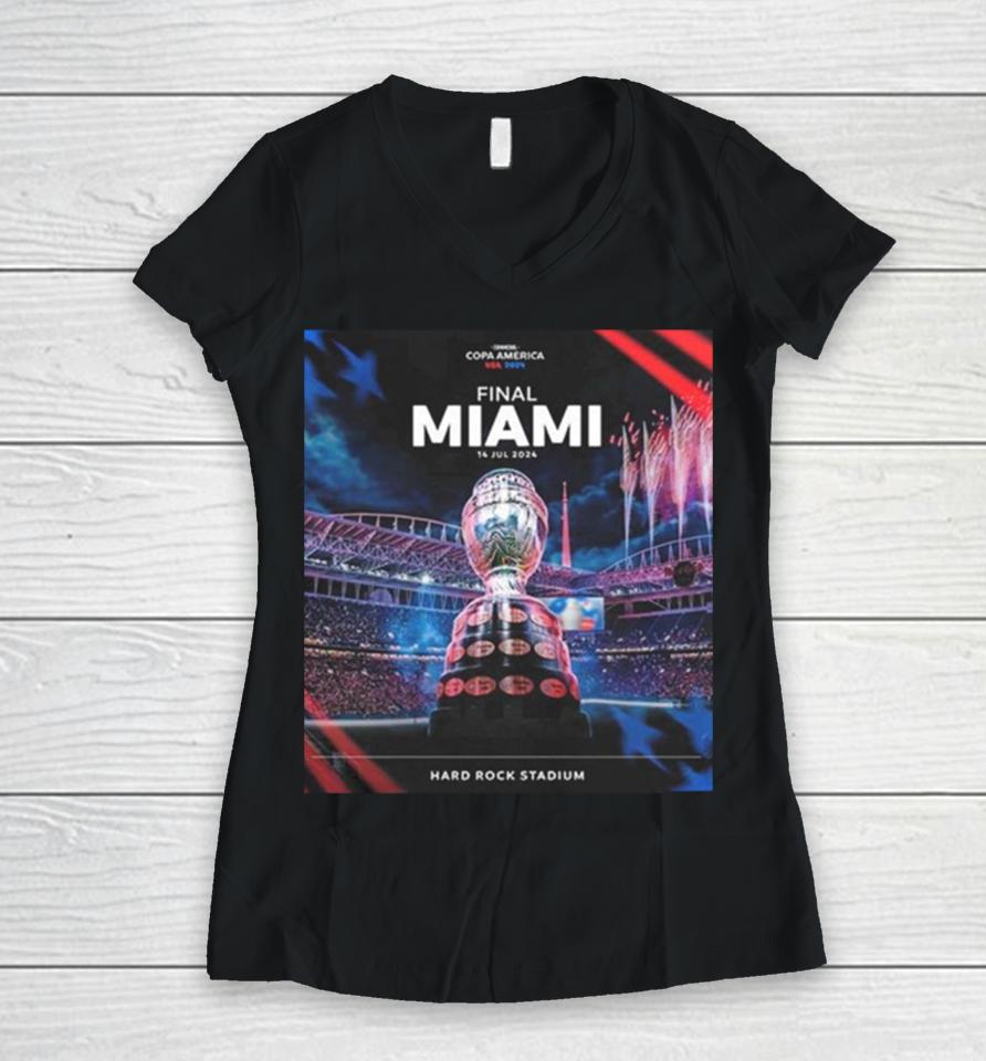 The Conmebol Copa America Usa 2024 Final At Hard Rock Stadium Miami July 14Th 2024Shirts Women V-Neck T-Shirt