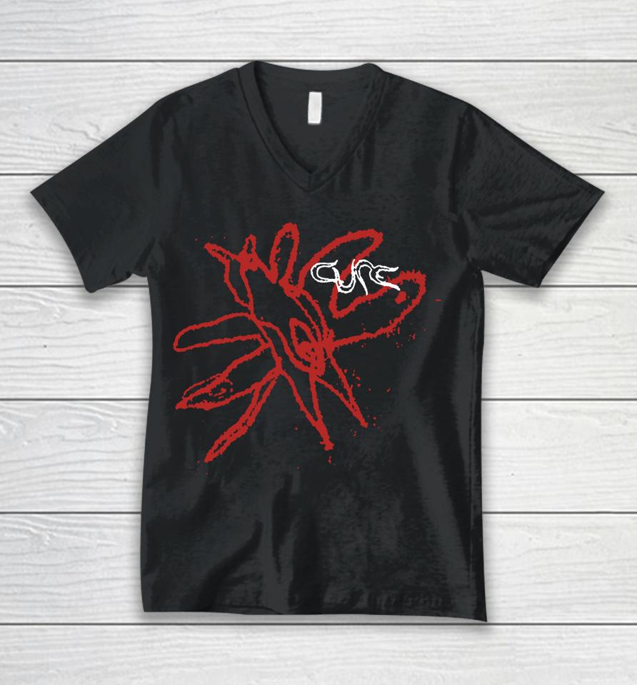 The Cure Merch Redbird Unisex V-Neck T-Shirt