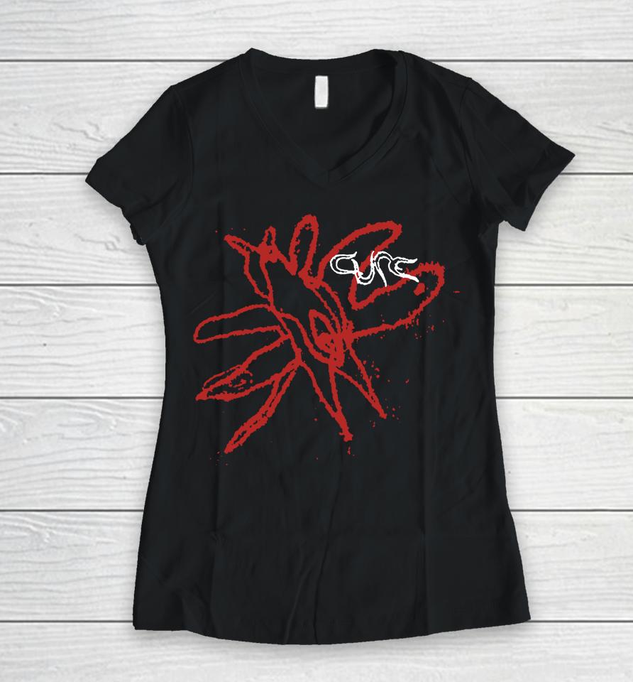 The Cure Merch Redbird Women V-Neck T-Shirt