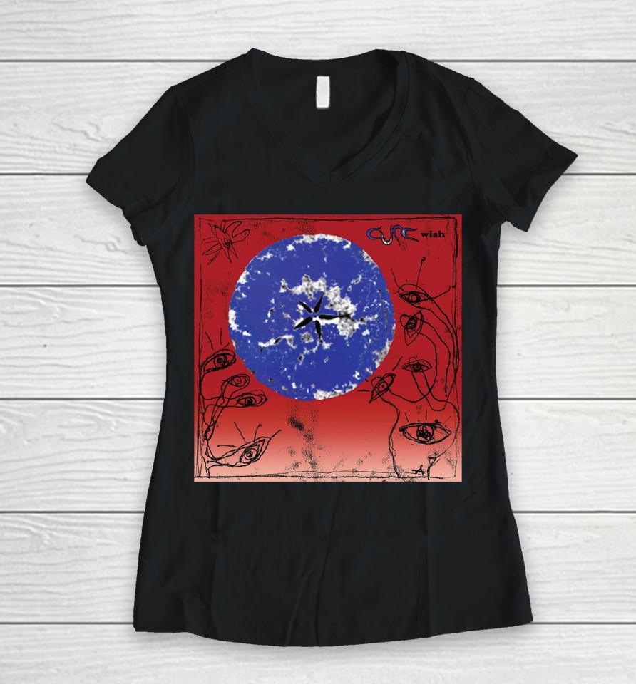 The Cure Merch Wish 30Th Album Women V-Neck T-Shirt