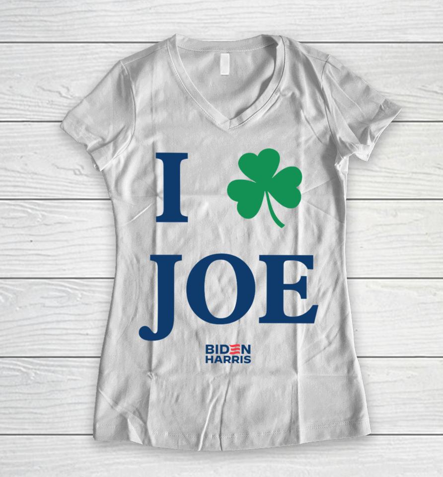 The Democrats Shamrock Joe Biden Women V-Neck T-Shirt