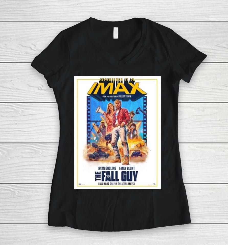 The Fall Guy Starring Ryan Gosling And Emily Blunt In Theaters On May 3 Women V-Neck T-Shirt