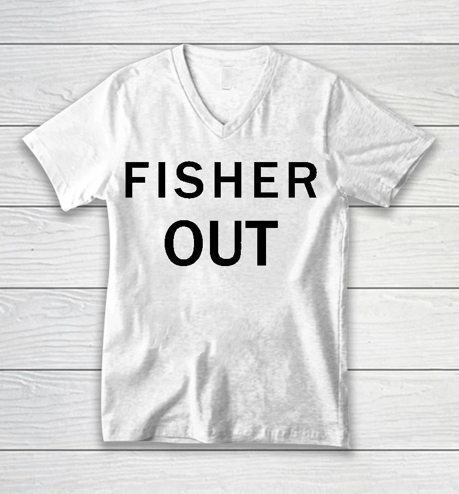 The Fan Wearing Fisher Out Unisex V-Neck T-Shirt