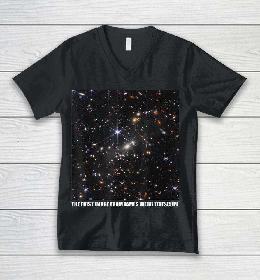 The First Image From The James Webb Space Telescope Nasa Unisex V-Neck T-Shirt