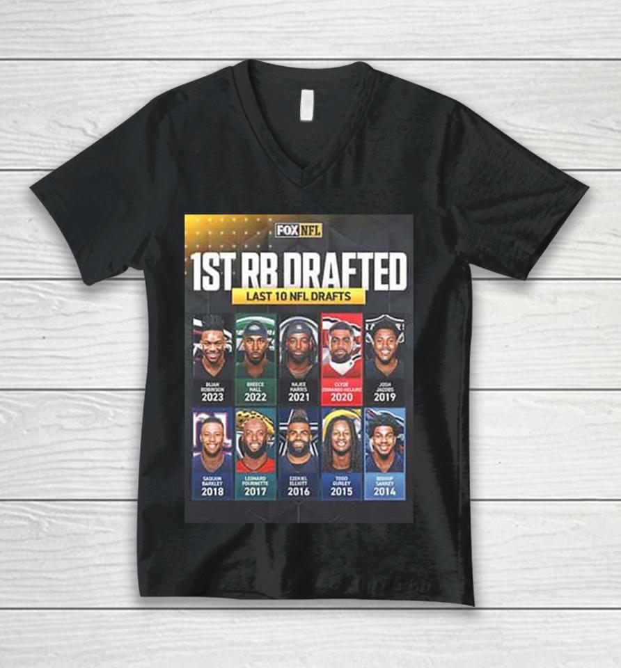 The First Rb Taken In The Nfl Draft Over The Last 10 Years Unisex V-Neck T-Shirt