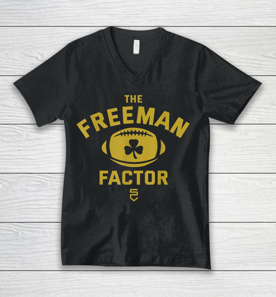 The Freeman Factor Football Unisex V-Neck T-Shirt