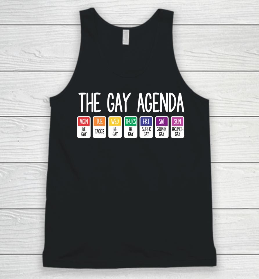The Gay Weekly Agenda Funny Lgbt Pride Rainbow Unisex Tank Top