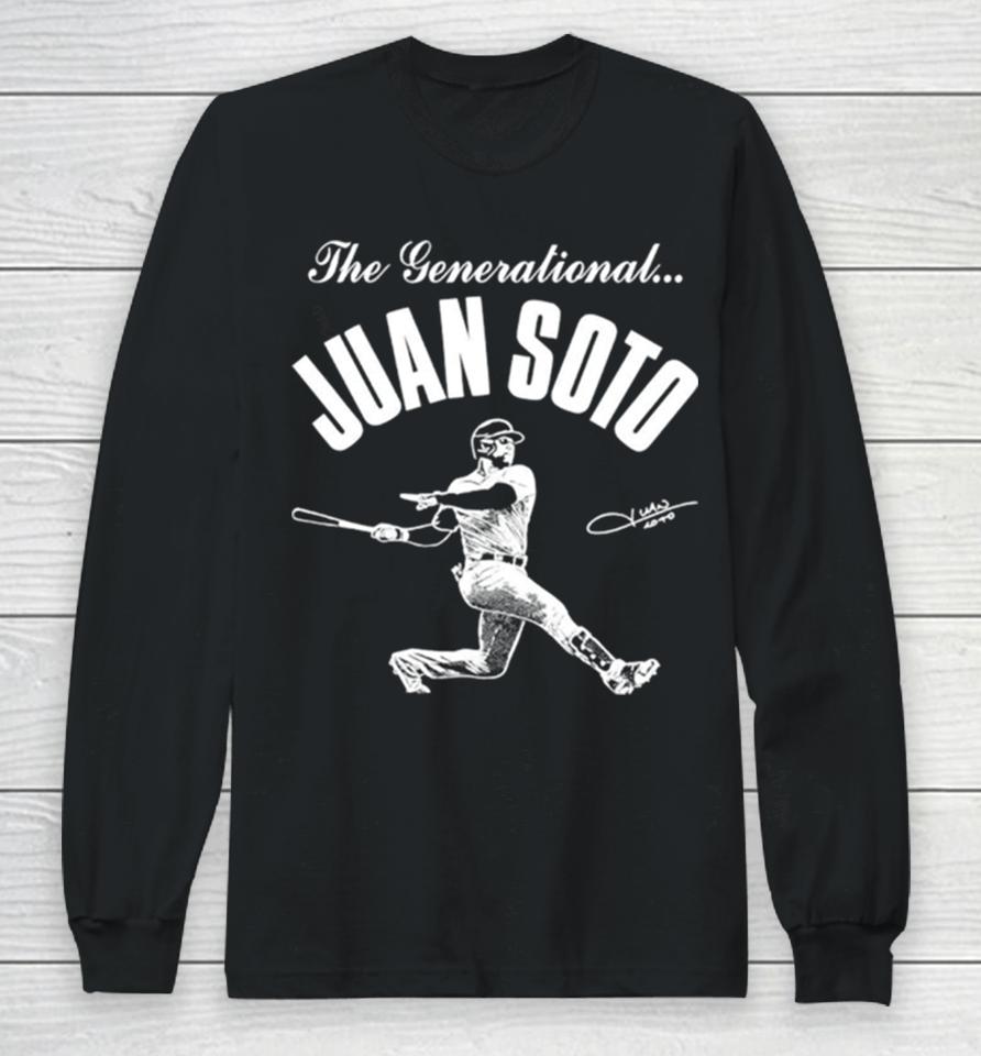 The Generational Juan Soto New York Yankees Mlb Signature Long Sleeve T-Shirt