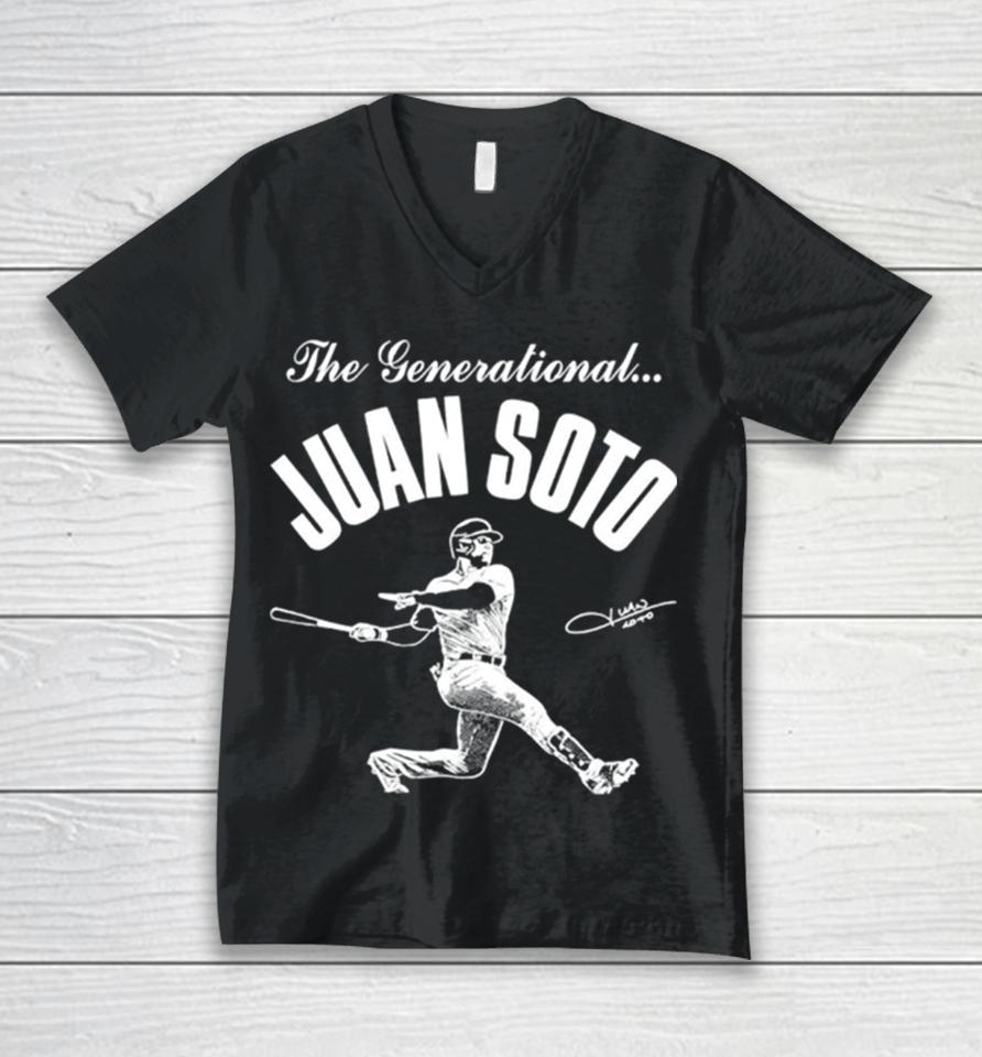 The Generational Juan Soto New York Yankees Mlb Signature Unisex V-Neck T-Shirt