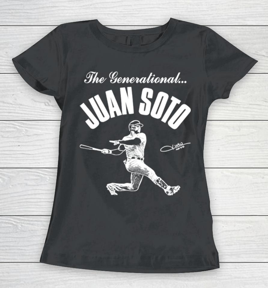 The Generational Juan Soto New York Yankees Mlb Signature Women T-Shirt
