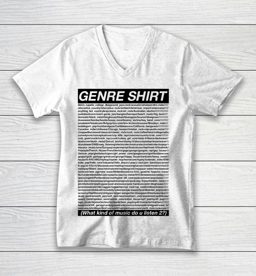 The Genre Unisex V-Neck T-Shirt