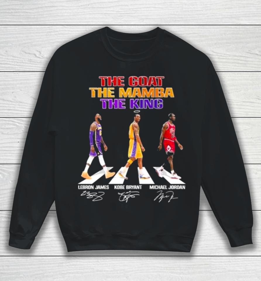 The Goat The Mamba The King Abbey Road Lebron James Kobe Bryant And Michael Jordan Signatures Sweatshirt