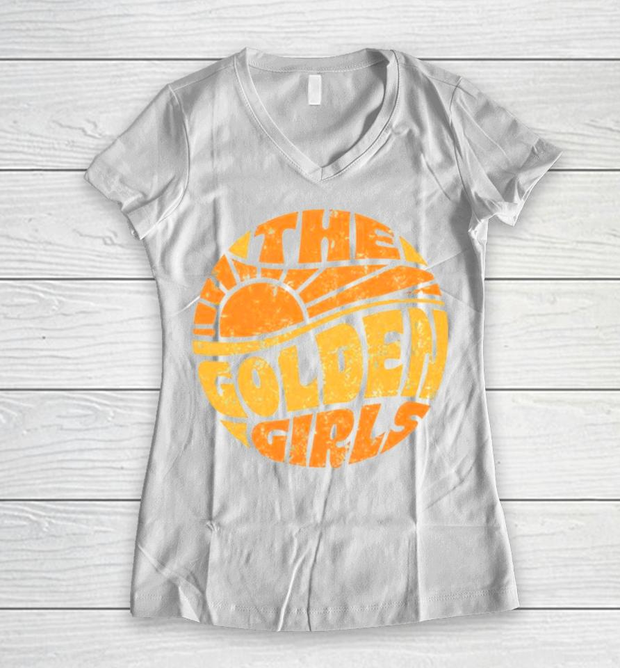 The Golden Girls Groovy Hippie Logo Women V-Neck T-Shirt