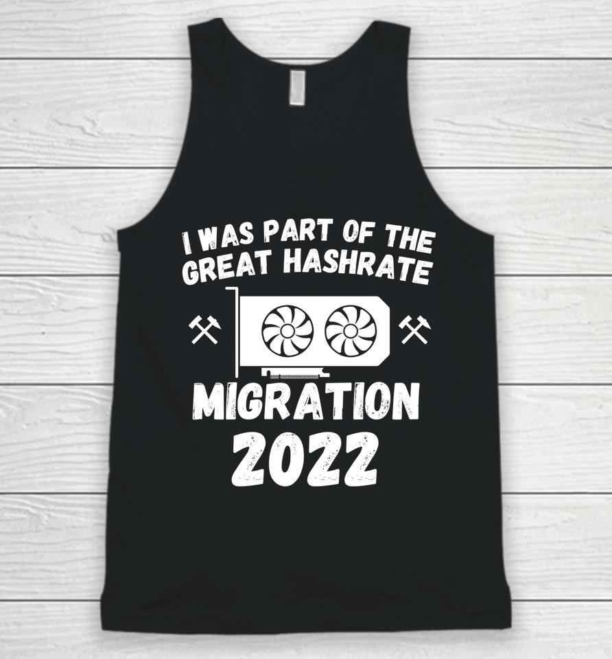 The Great Hashrate Migration 2022 Eth Ethereum Crypto Miners Unisex Tank Top