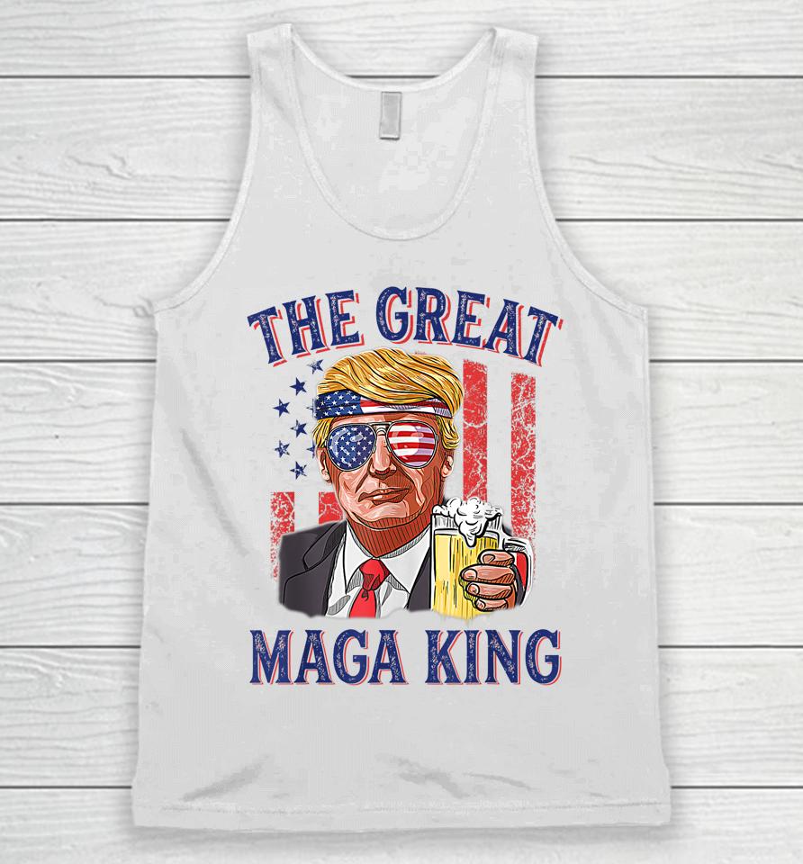 The Great Maga King Funny Trump Beer Us Flag Ultra Mega King Unisex Tank Top