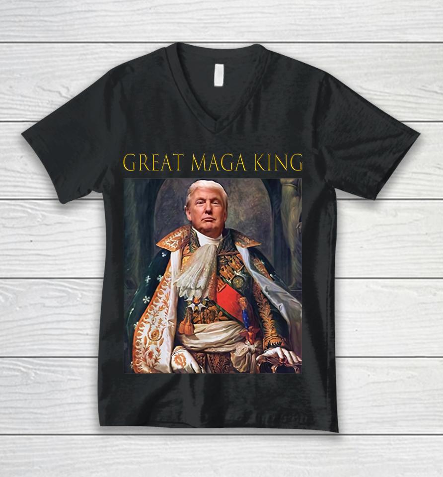 The Great Maga King Funny Trump Ultra Maga King Unisex V-Neck T-Shirt