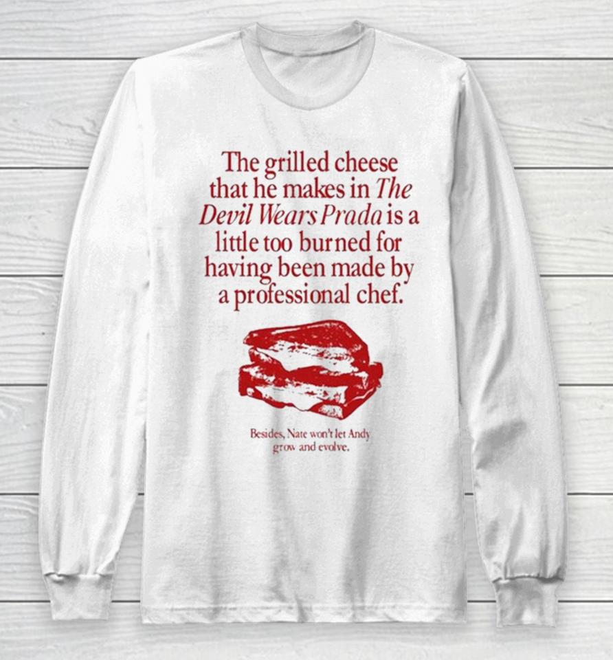The Grilled Cheese That He Makes In The Devil Wears Prada Is A Little Too Burned Red Vintage Long Sleeve T-Shirt