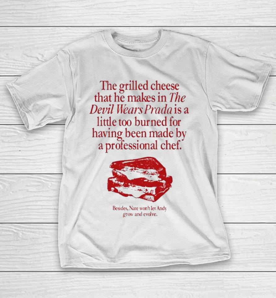 The Grilled Cheese That He Makes In The Devil Wears Prada Is A Little Too Burned Red Vintage T-Shirt