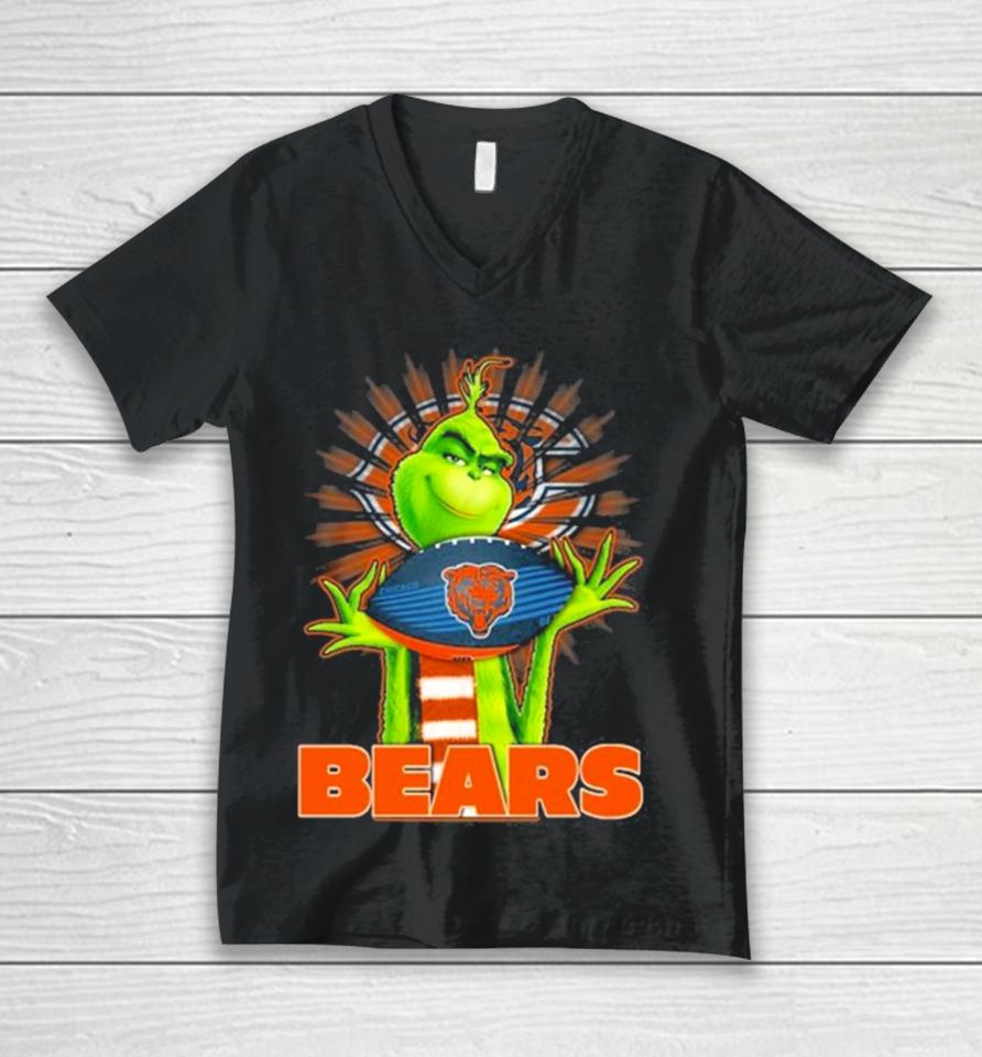 The Grinch And Chicago Bears Nfl Unisex V-Neck T-Shirt