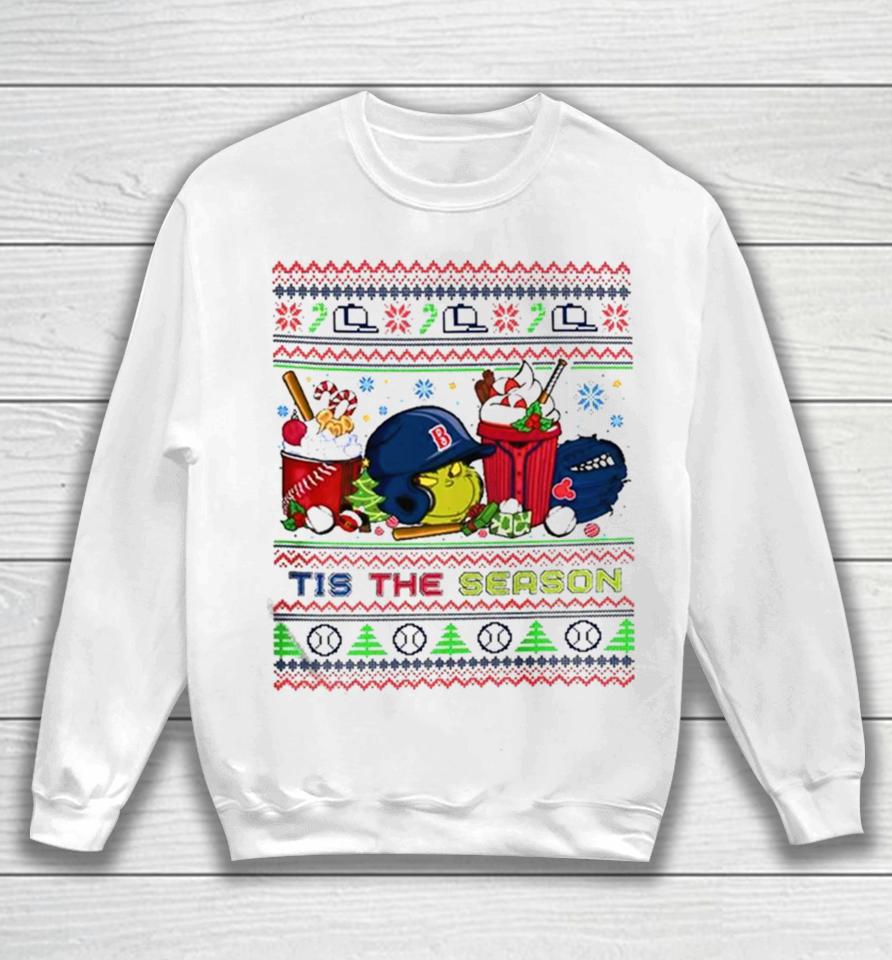 The Grinch Boston Red Sox Tis The Damn Season Ugly Christmas Sweatshirt