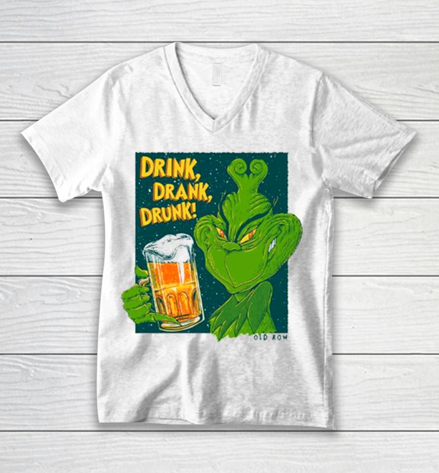 The Grinch Drink Drank Drunk Beer Unisex V-Neck T-Shirt