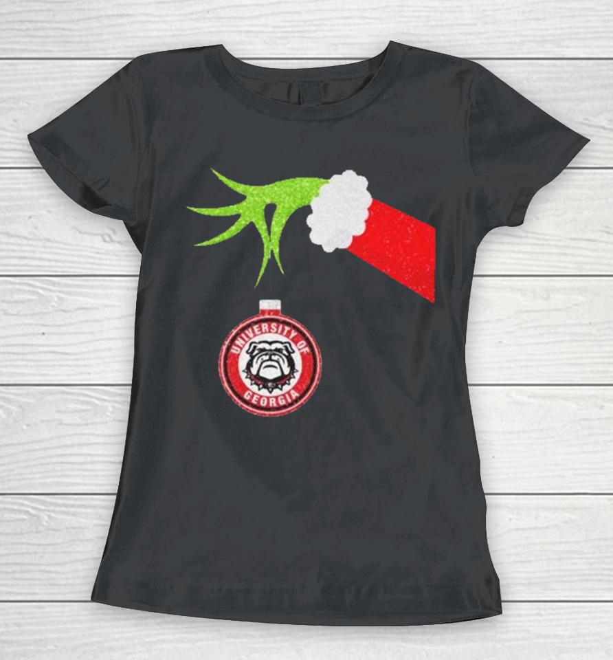 The Grinch Hand Hold University Of Georgia Christmas Women T-Shirt