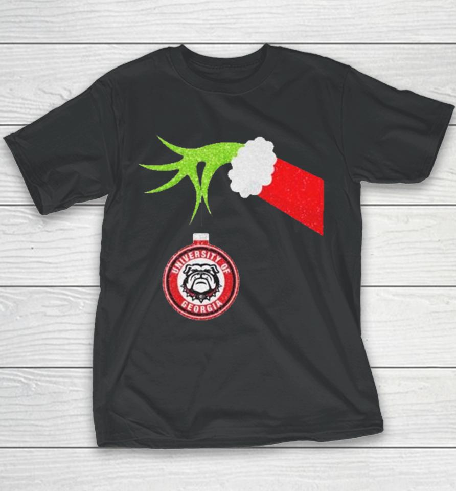 The Grinch Hand Hold University Of Georgia Christmas Youth T-Shirt