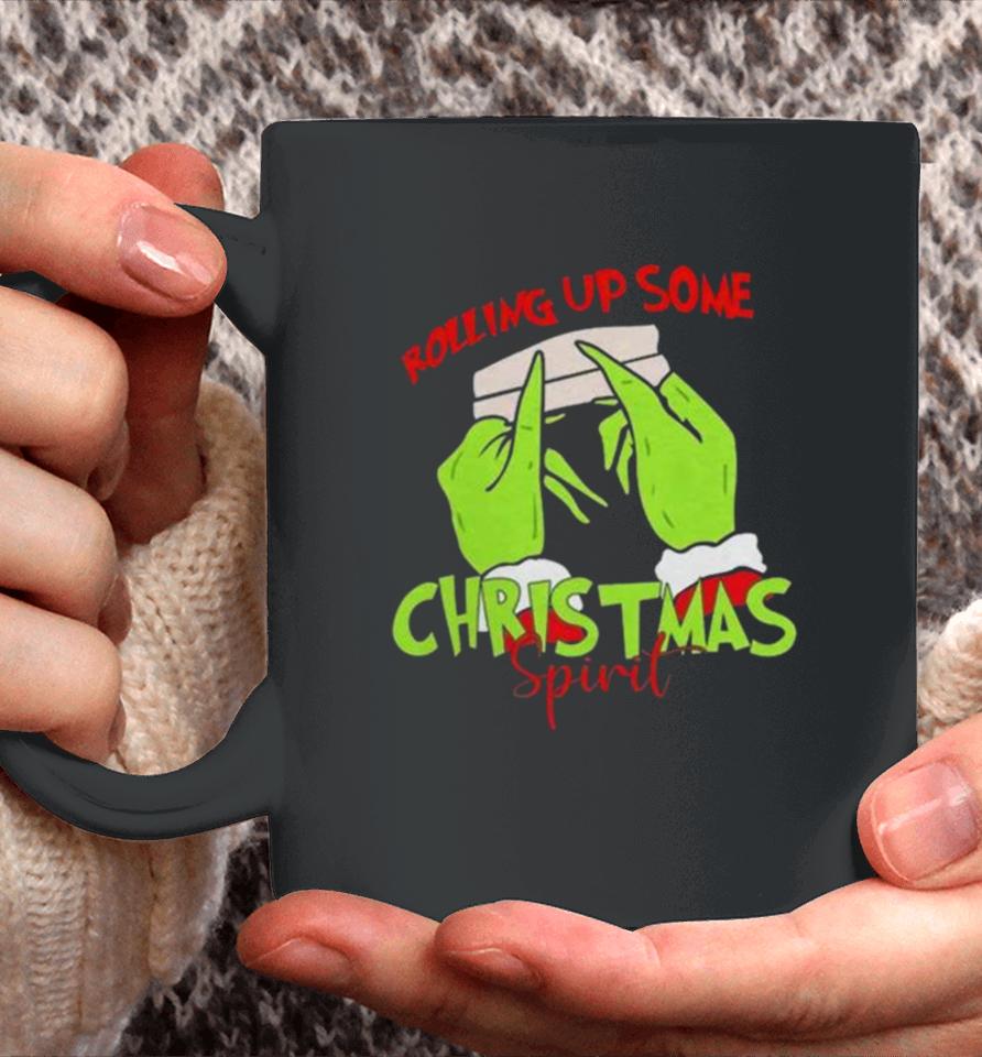 The Grinch Hand Rolling Up Some Christmas Spirit Christmas 2023 Coffee Mug